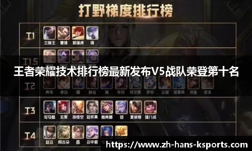 王者荣耀技术排行榜最新发布V5战队荣登第十名